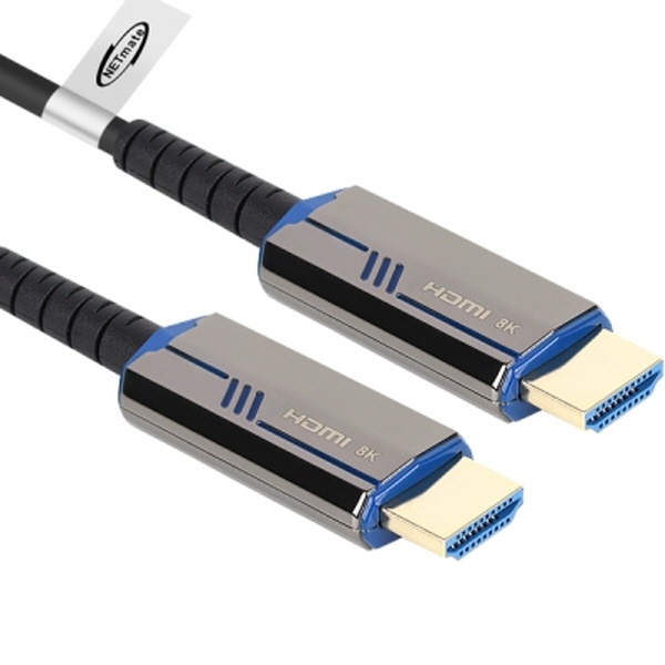 하이브리드 8K@60hz HDMI2.1ver 메탈 광 장거리 케이블 블루 40m