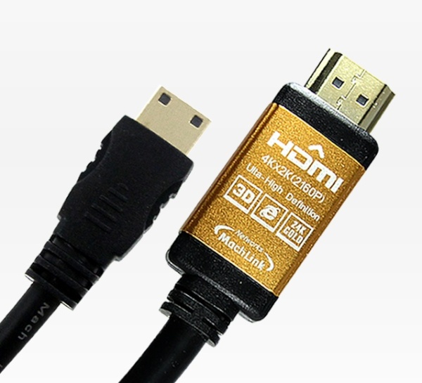 노트북변환용 HDMI 변환 미니 HDMI2.0ver 디스플레이 메탈 케이블 3m