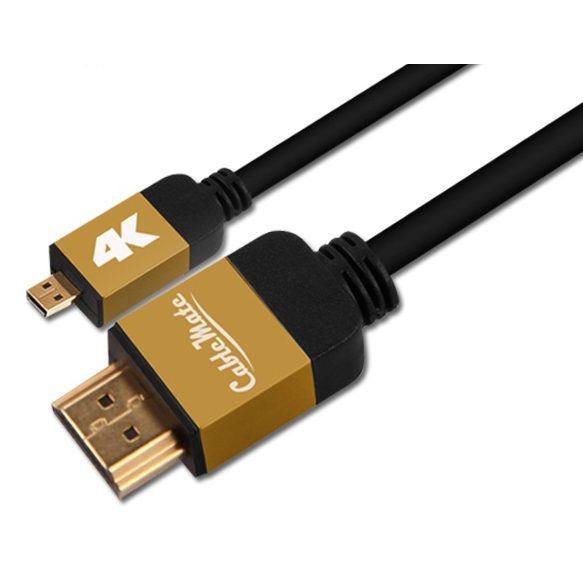 셋탑박스/디카/캠코더 Micro HDMI to HDMI 2.0 메탈 케이블 2m