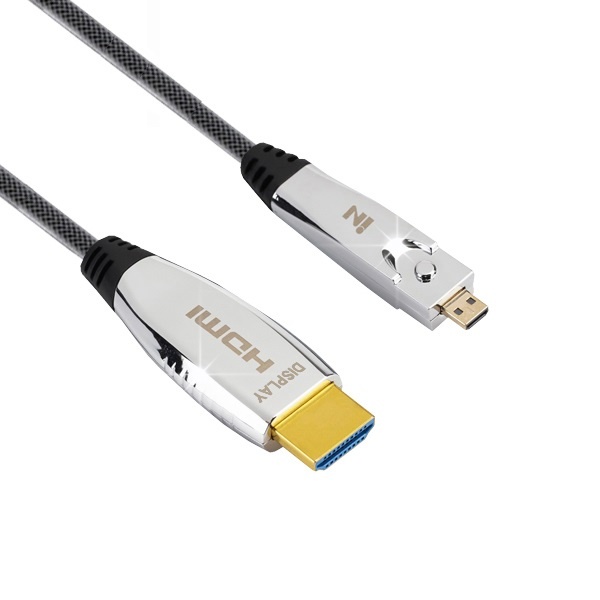 Micro HDMI 2.0 to HDMI 2.0 장거리 광 케이블 10m