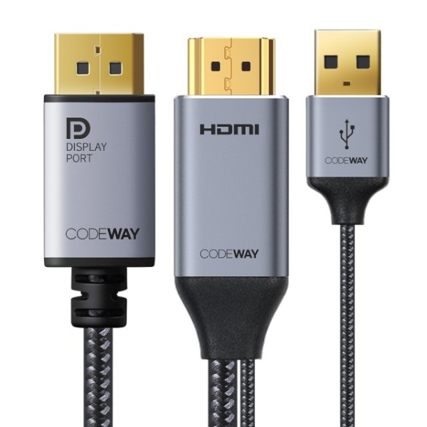 HDMI 2.0 to DisplayPort 1.2 변환 케이블 2m