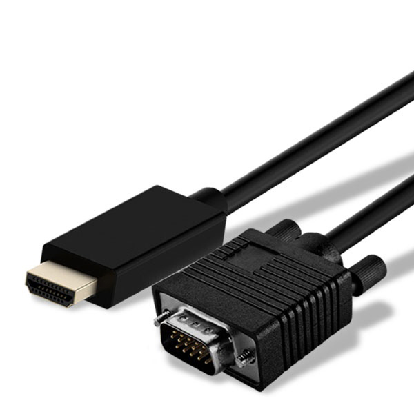 HDMI 1.4 to VGA 구형 모니터 변환 케이블 블랙 2m