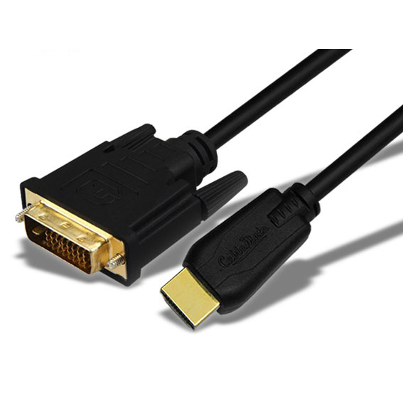 신호변환 HDMI 1.4 to DVI-D 노이즈필터적용 모니터 변환 케이블 2m 블랙