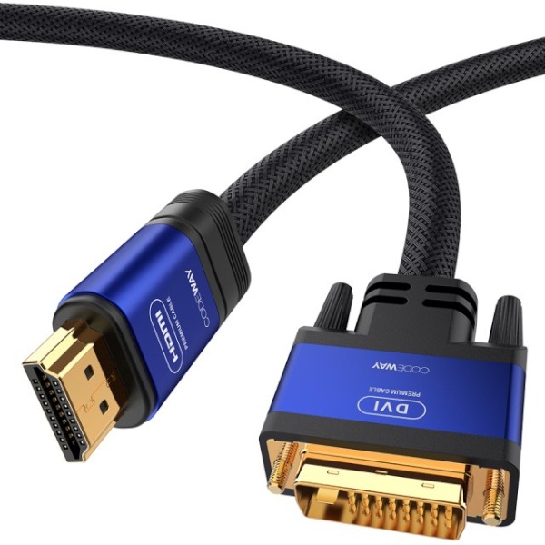 HDMI 2.0 to DVI-D 메탈형 양방향 모니터 연결 케이블 10m