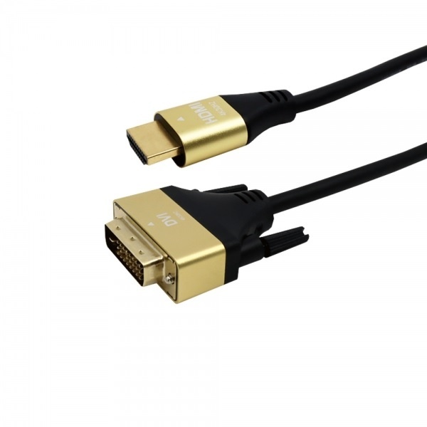 4K해상도지원 HDMI to DVI 골드메탈 장거리 케이블 5m