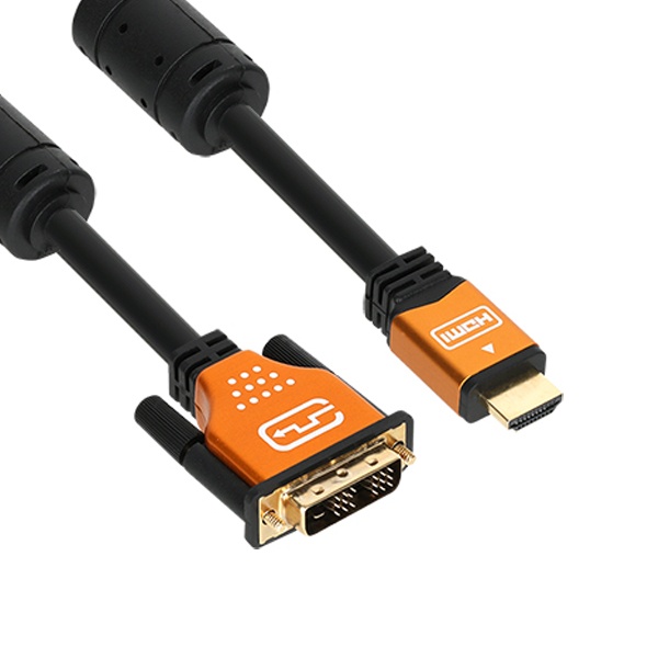 프로젝터/TV/모니터 HDMI 2.0 to DVI-D 메탈 케이블 1.5m