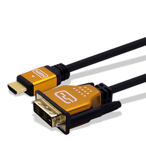DVI-D 싱글 to HDMI 메탈형 모니터 변환 케이블 1m