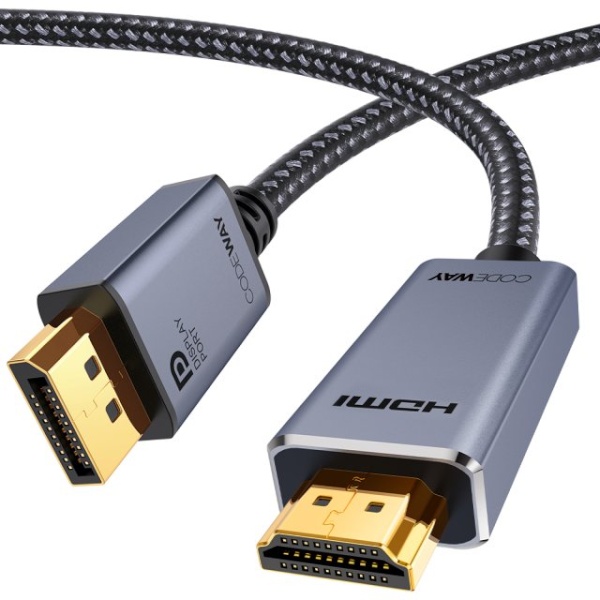 DisplayPort 1.2 to HDMI 1.4 그레이메탈 변환케이블1m