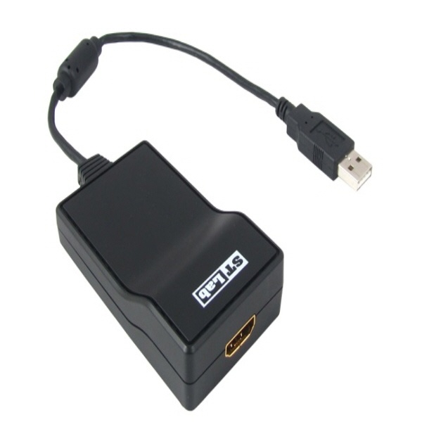FHD지원 USB to HDMI 컨버터 블랙 [오디오지원]