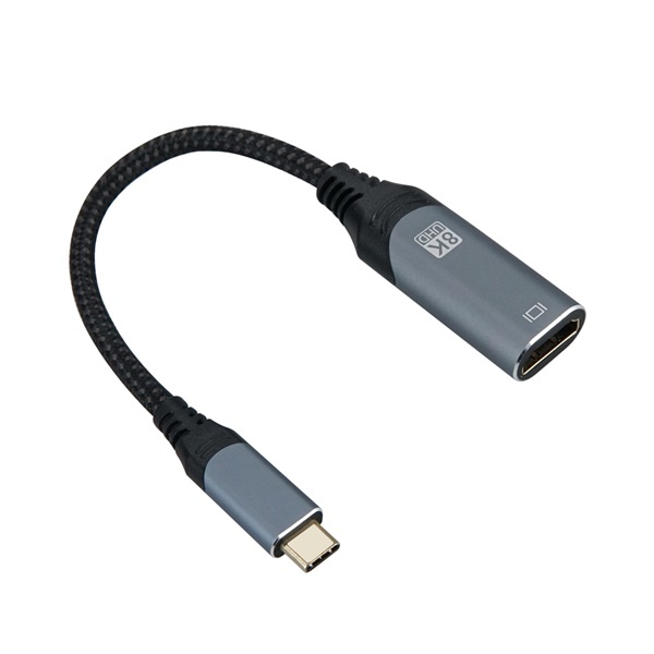 8K4K@30Hz USB C type 3.1 변환 HDMI 2.1 케이블형 컨버터 0.2m [오디오지원/단방향]