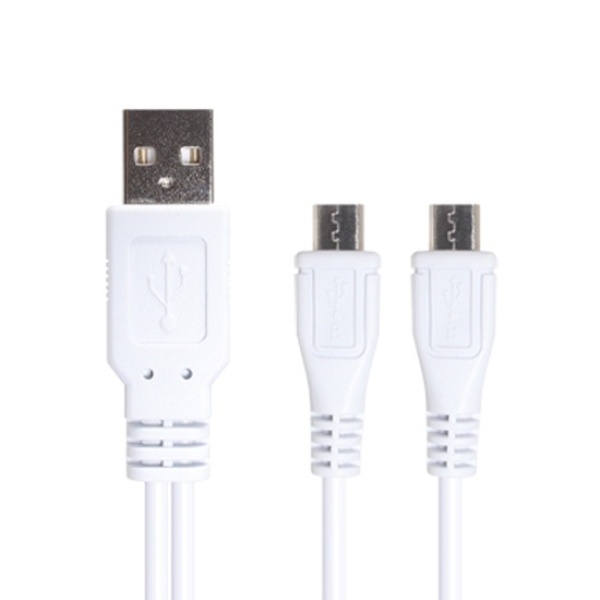 USB-A 2.0 to 2in1 충전케이블 화이트/0.2m
