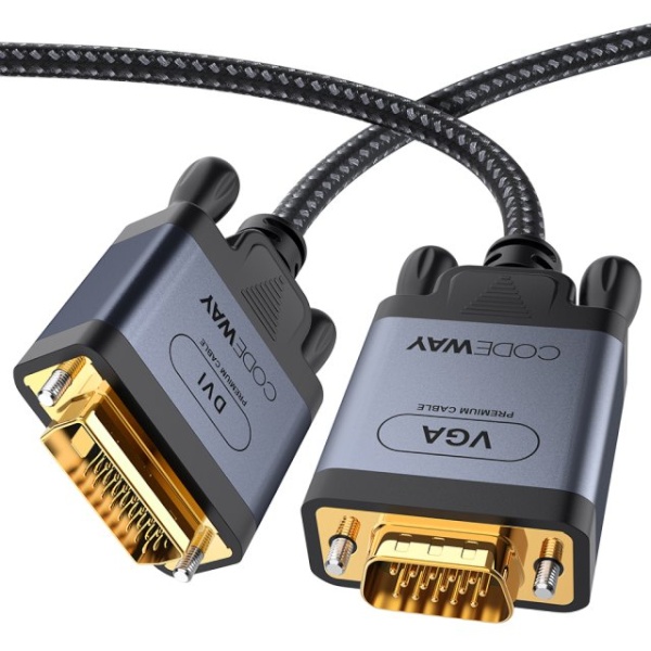 DVI-D 듀얼 to VGA 모니터 변환 메탈 케이블 3m