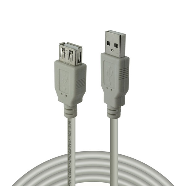 USB-A 2.0 to USB-A 2.0 M/F 연장케이블 보급형 그레이 1M