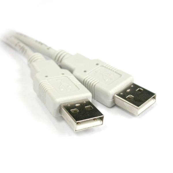 USB-A 2.0 AM to AM 연결케이블 화이트 데이터 및 충전 1M