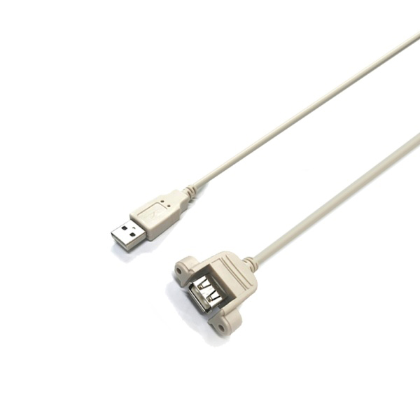 USB2.0 A타입-M/F타입 판넬형 락킹 연장케이블 1미터