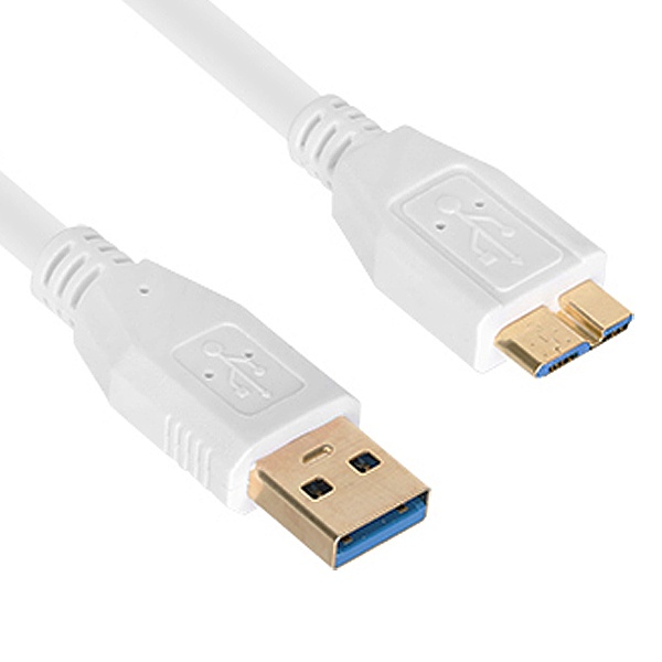 USB-A 3.0 to Micro B 3.0 고속 데이터 전송 및 충전 케이블 화이트 0.5M