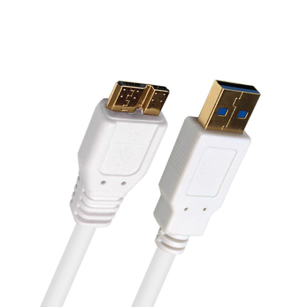 USB-A 3.0 to Micro B 고속 외장하드 연결 케이블 화이트 1M