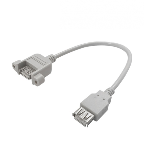 USB-A 2.0 AF-AF 연장케이블 판넬형 락킹 0.2M