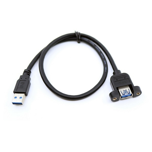 USB-A 3.0 AM-AF 연장케이블 판넬형 락킹 나사형 2M