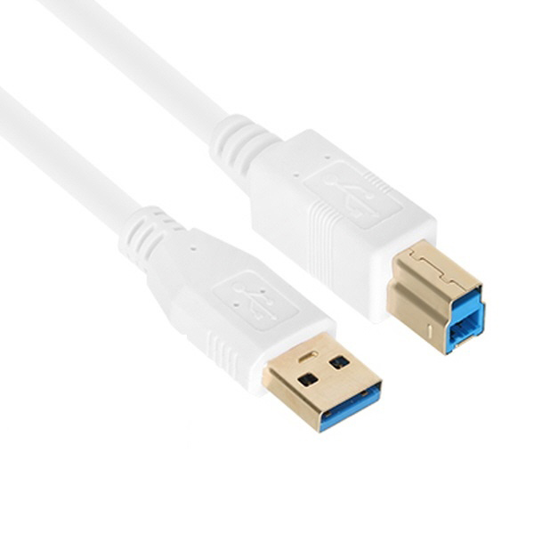 USB-A 3.0 to USB-B 3.0 변환케이블 5Gbps 3중 차폐 화이트 0.5M