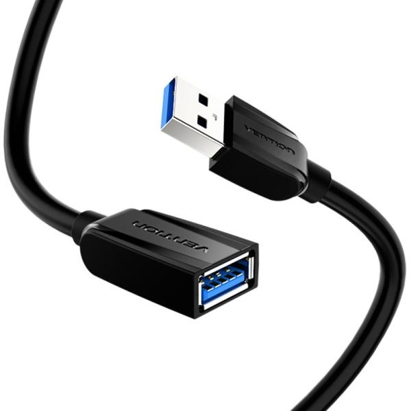 USB-A 3.0 to USB-A 연장케이블 M/F 블랙 OFC 고속 데이터 전송 0.5m