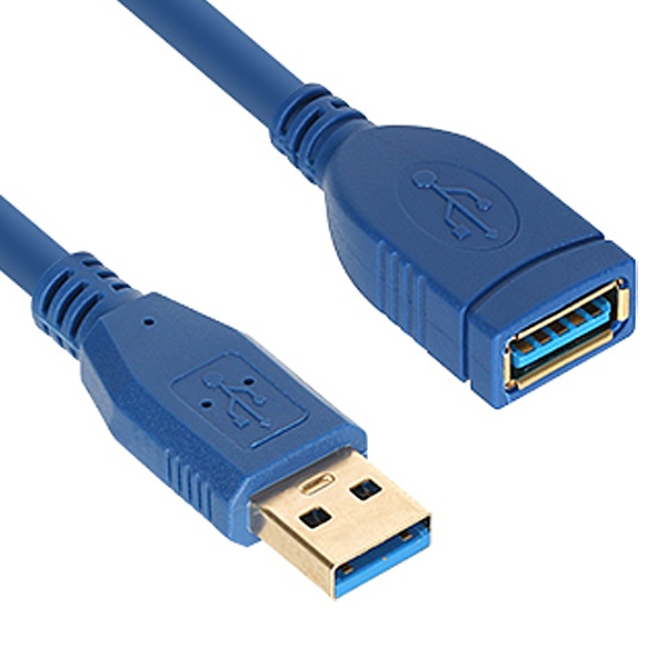 USB-A 3.0 to USB-A 연장케이블 AM-AF 블루 고속 데이터 전송 0.3m