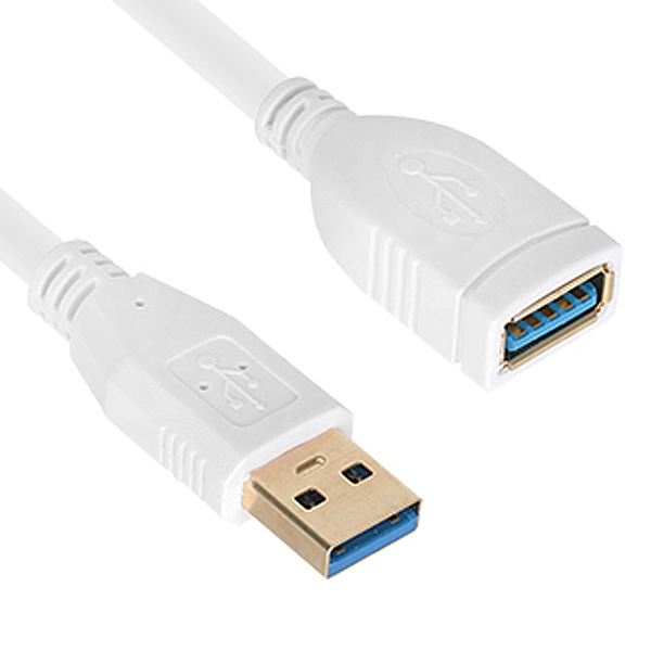 USB-A 3.0 to USB-A 연장케이블 AM-AF 화이트 고속 데이터 전송 0.5m