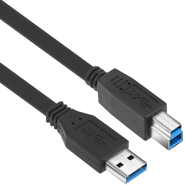 USB 3.0 변환케이블 AM-BM 5Gbps 평면(FLAT) 알루미늄 차폐 0.5m 길이