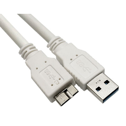 2m 길이 외장하드 USB-A 3.0 to Micro B 3.0 연결케이블 화이트