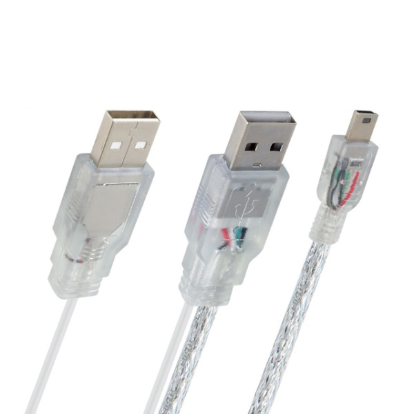 1m 길이 Mini 5P 기기 연결 및 확장 최적화 데이터 전송 및 전원 공급 지원 튼튼하고 내구성 있는 USB 2.0 Mini 5P Y 케이블