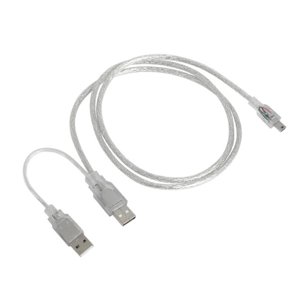 USB-A 2.0 수 + Mini 5P 수 - USB-A 2.0 수 Y 케이블 1m 길이