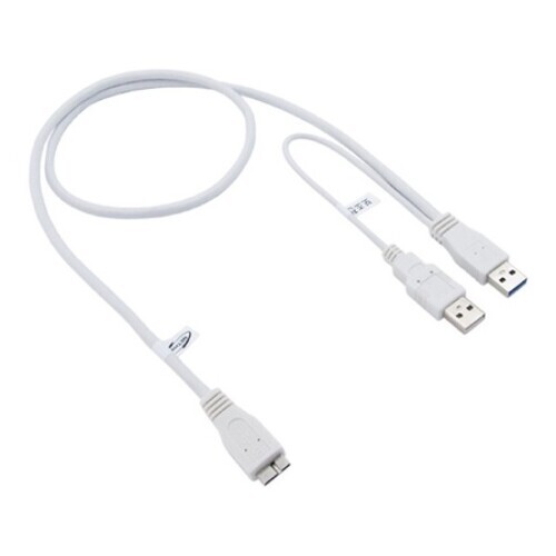USB3.0 Y형 케이블 AM-Micro B 1M 화이트 외장하드 연결 및 보조전원 지원
