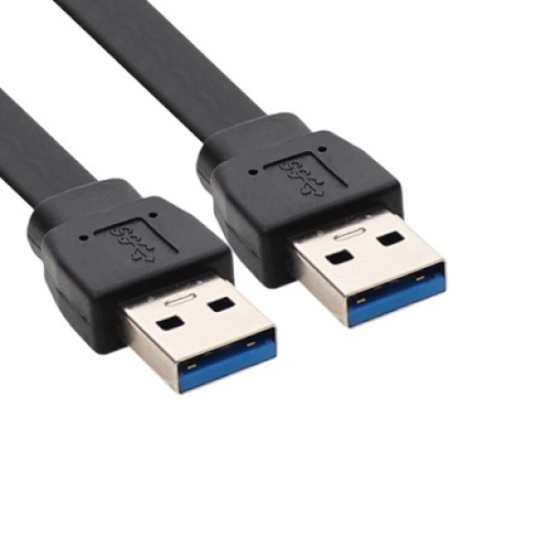 고속 데이터 전송 지원 USB 3.0 A 수 to A 수 플랫형 케이블 2m (블랙)
