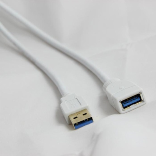 USB 3.0 A 수 to A 암 3m 연장 케이블 (화이트 튼튼하고 내구성 있는 케이블)