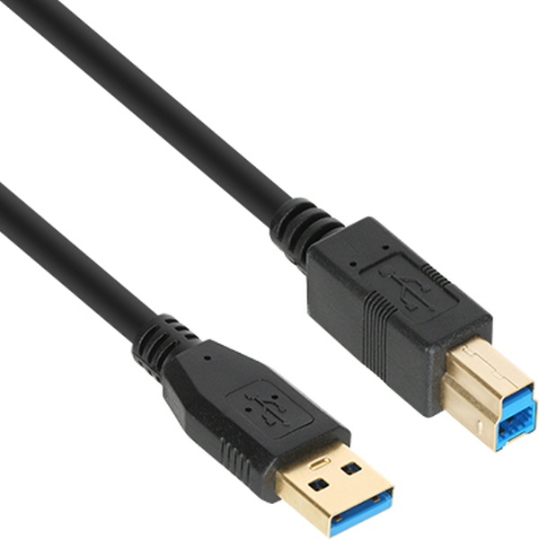 고속 데이터 전송 및 고속 충전 지원 USB 3.0 A 수 to B 암 2m 변환 케이블 (블랙 3중 차폐 튼튼하고 내구성 있는 케이블)
