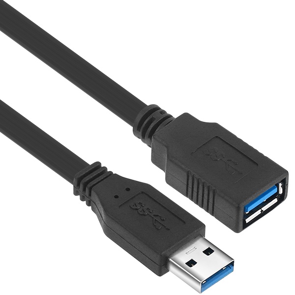 USB-A 3.0 to USB-A 3.0 연장케이블 플랫형 2M Super Speed 5Gbps 지원 블랙