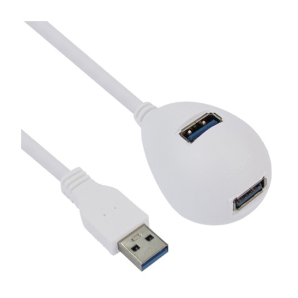USB3.0 연장 스탠드케이블 AM-AF 화이트 1M USB3.0 USB 연장(AM-AF) 2포트 연장 스탠드형 스마트폰 - 데이터&충전 케이블 길이 1M