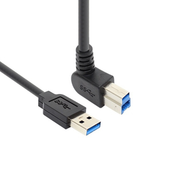 USB-A 3.0 to USB-B 3.0 변환케이블 5m - 한쪽 90도 꺽임 AM-BM 산업용 카메라 및 머신비전 지원