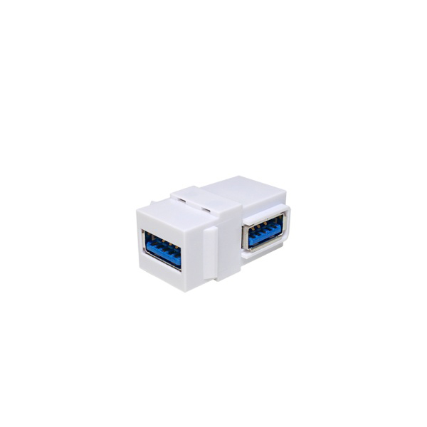 USB 키스톤 커플러 (90도 꺽임 화이트)