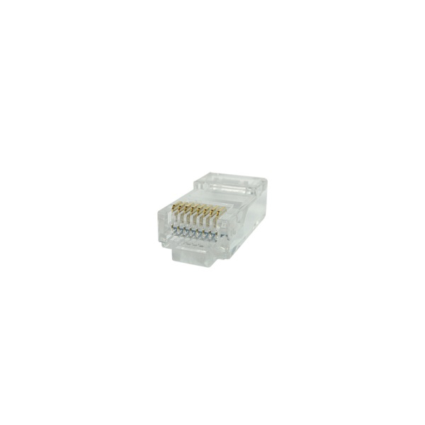 모듈러 콘넥터 통과형 CAT.6 UTP 8P8C [투명/100개] 전송속도 1Gbps RJ45 8P8C 케이블 통과형 15u 금도금 RJ-45