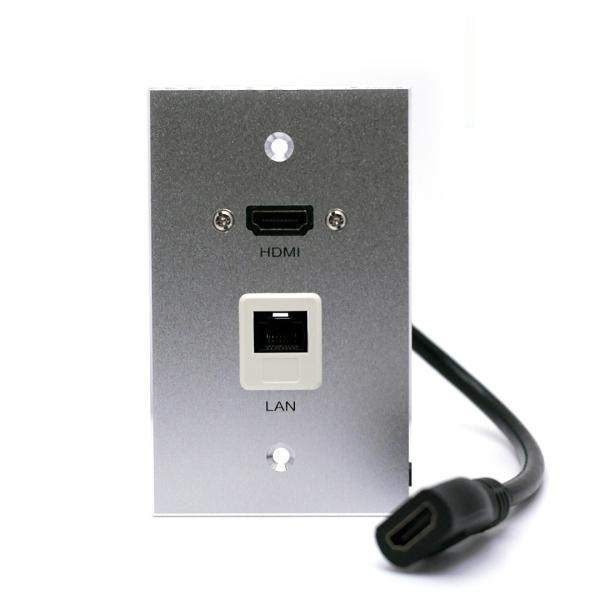 알루미늄 HDMI/랜 CAT.6 벽면 부착용 커넥터 플레이트