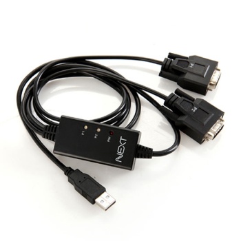 USB 2.0 to RS232 변환케이블 2포트 [블랙] [USB to 시리얼] USB 2.0 to RS232 -> 2포트 / 케이블 길이 1.8M