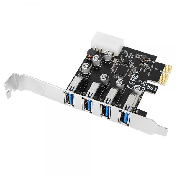 USB3.0 4포트 PCI-e 4포트 지원 확장 브라켓 카드 [슬림LP지원]