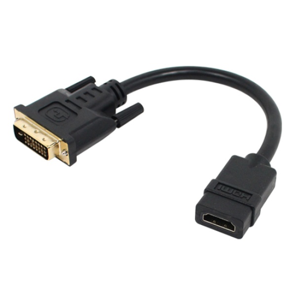 HDMI(F) to DVI-D(M) 케이블형 모니터 변환 컨버터 0.15m