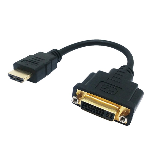 DVI-I(F) to HDMI(M) 케이블형 모니터 변환 컨버터 0.2m