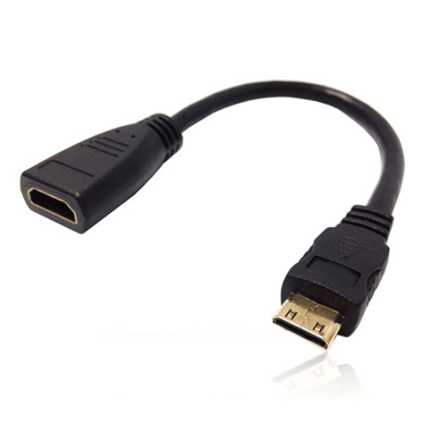 HDMI(F) ▶ Mini HDMI(M) 케이블형 모니터 컨버터 0.15m [블랙]