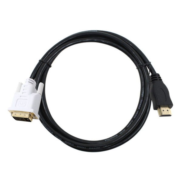 HDMI to DVI-D 듀얼링크(24핀+1G) 모니터 연결 변환 케이블 1.8m
