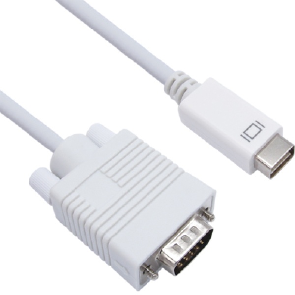 Mini DVI ▶ VGA(RGB) 모니터 다이렉트 변환 케이블 화이트 2m