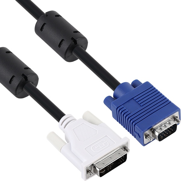 DVI-A to D-SUB 구형모니터 변환 이중차폐 모니터 케이블 5m [노이즈필터]