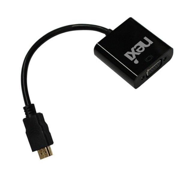 1080p 해상도 HDMI to D-SUB 케이블형 컨버터 블랙 [오디오미지원]